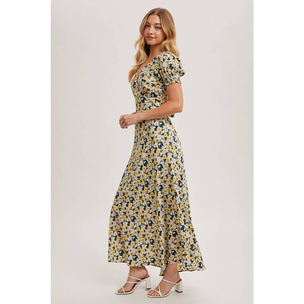 FLORAL PRINT WRAP MAXI SUN DRESS-SMALL - Picture 6 of 7